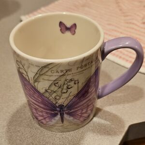 Purple Butterfly Ceramic Mug